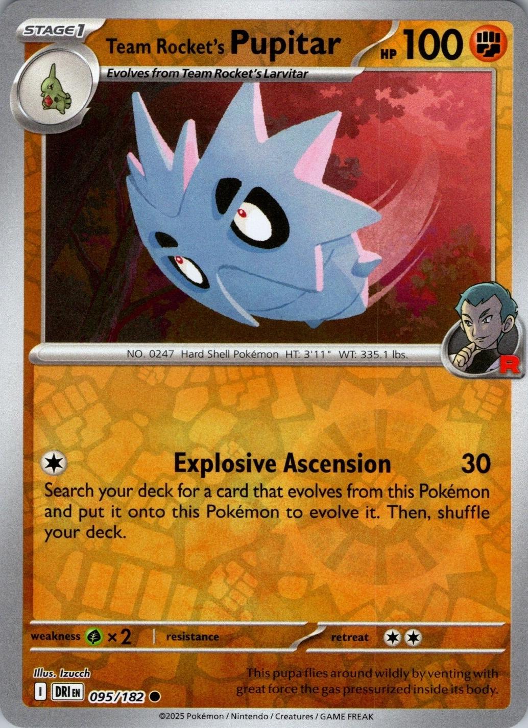 Team Rocket's Pupitar [Reverse Holo]