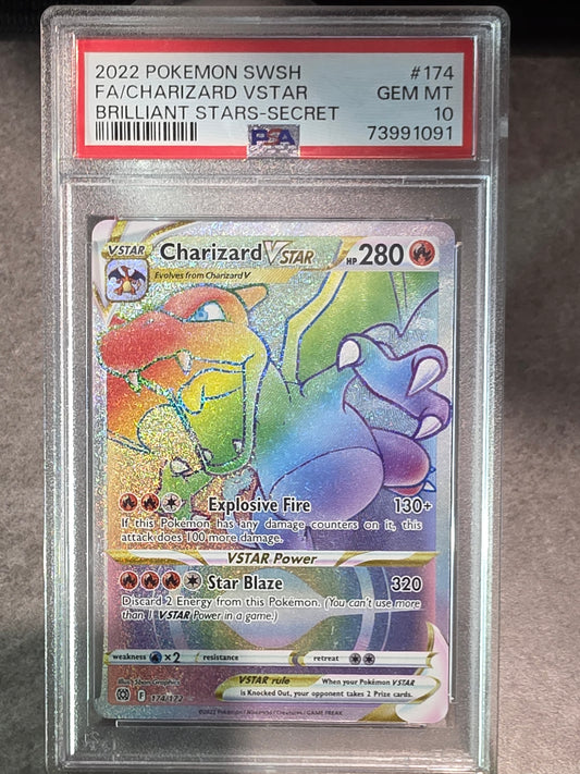 Charizard Vstar 174/172 - Brilliant Stars - PSA 10