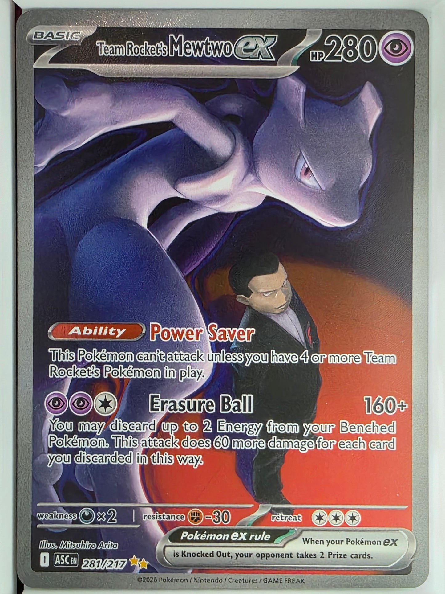 Team Rocket's Mewtwo Ex - 281/217 - Special Illustration Rare - Ascended Heroes
