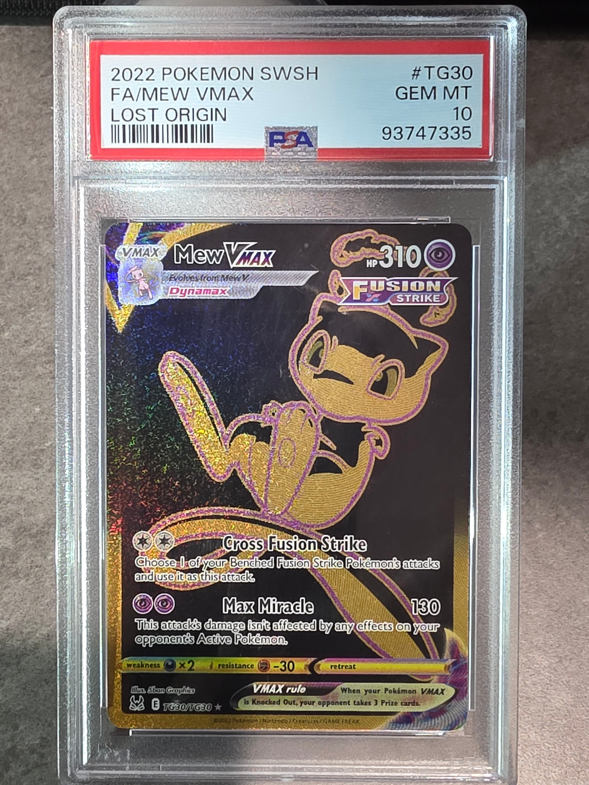 Mew Vmax TG30/TG30 - Lost Origin - PSA 10