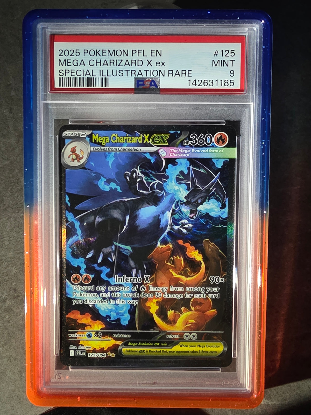 Mega Charizard X Ex 125/094 - Phantasmal Flames - PSA 9