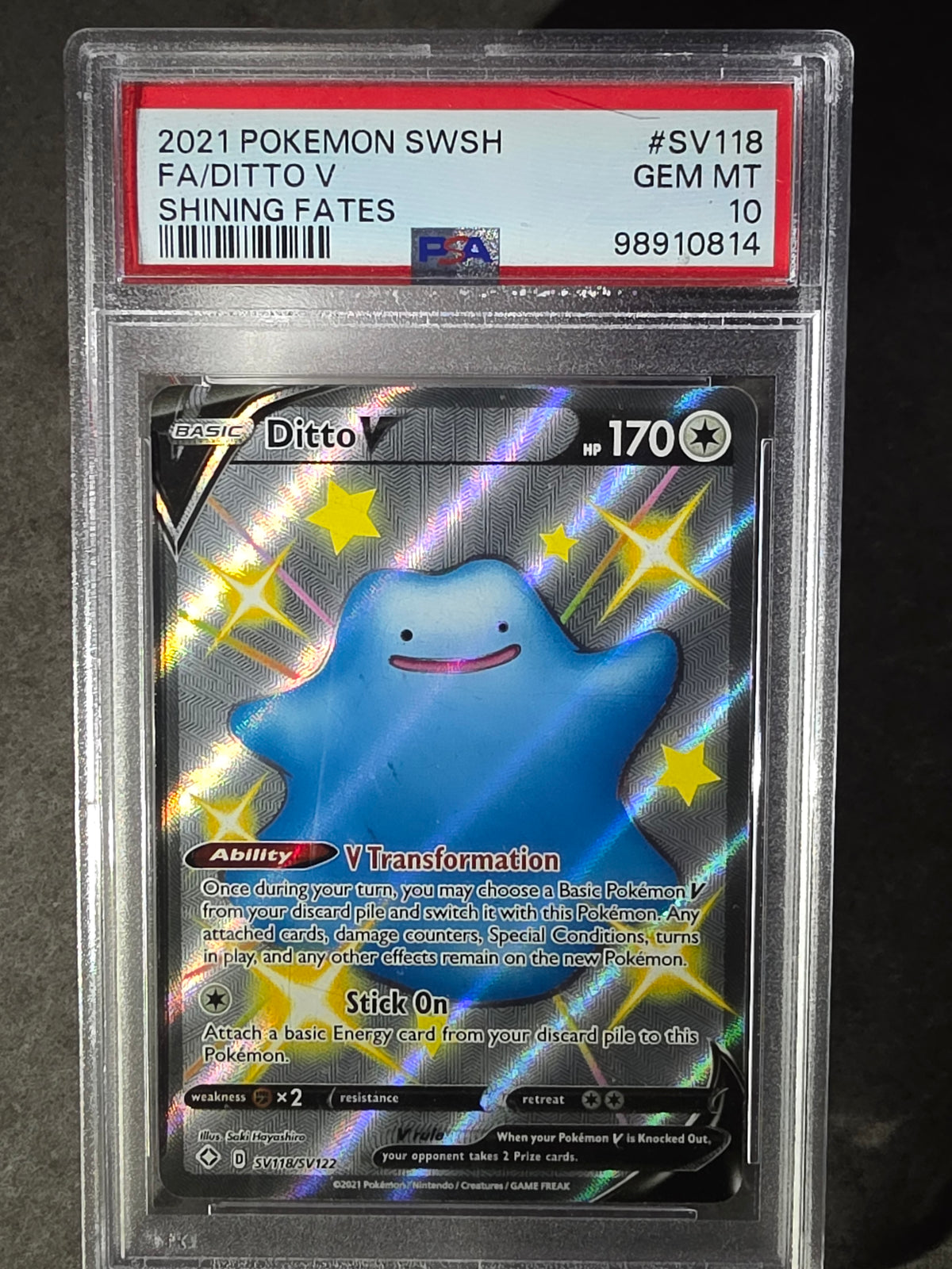 Ditto V SV118/SV122 - Shining Fates - PSA 10